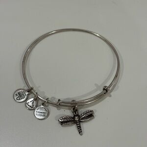 Alex and Ani Silver Dragonfly Charm Bangle